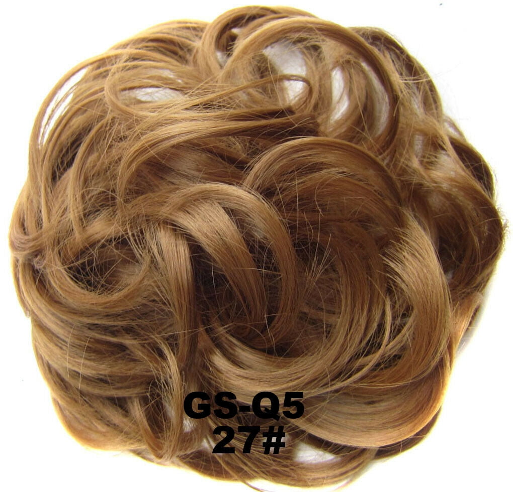 As Real Human Thick Curly Messy Bun Hair Scrunchie Cover Hairpiece Extension