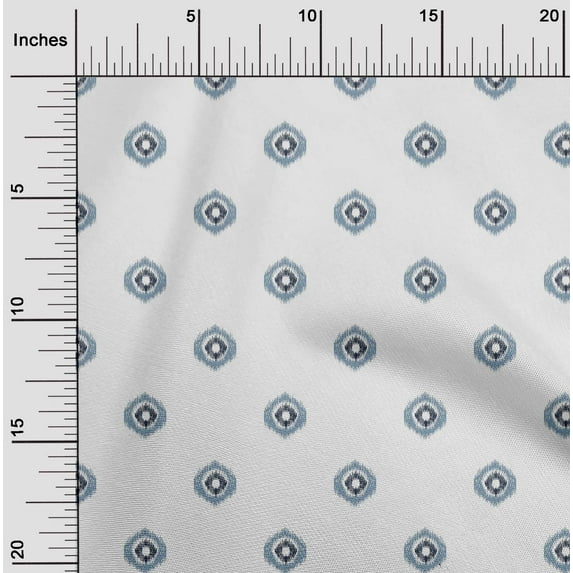 oneOone Silk Tabby Fabric Circle Ikat Print Fabric BTY 42 Inch Wide