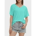 thumbnail image 2 of Womens Casual V Neck T Shirts Short Sleeve Loose Fit Summer Flowy Tops Tees, 2 of 6