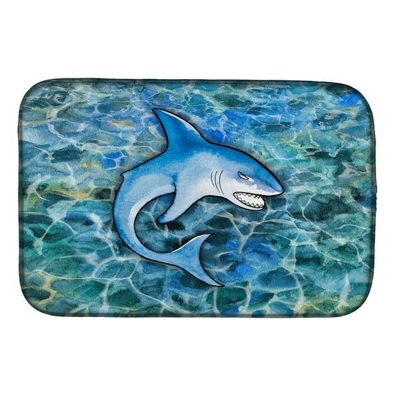 Caroline's Treasures Shark Dish Drying Mat