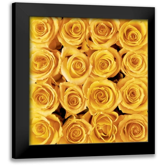 met Bloemen, Creatief 12x12 Black Modern Framed Museum Art Print Titled - Yellow rose creation