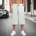 thumbnail image 2 of uvwlwu Men Baggy Capri Sweatpants Elastic Waist Loose Athletic Shorts with Side Pockets for Workout Gym Daily Casual Wear,S, 2 of 6