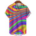 thumbnail image 3 of Camisa de verano de gran tamaño con estampado romántico de arcoíris para hombre, camisetas de manga corta con estampado digital, camisa hawaiana para hombre, 3 of 5