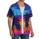 thumbnail image 2 of Fotbe Beach with Palm Trees Camisa Estampada de Manga Corta para Hombre, Casual de Verano, Estilo Playero, Sin Arrugas-Medium, 2 of 5