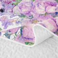 thumbnail image 5 of Erosebridal Penguin Twin Quilt Set for Girls, Purple Flowers Twin Coverlet Set, 2-Piece 1 Bedspread and 1 Pillowcase, 5 of 7