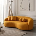 thumbnail image 3 of Ashcroft Bloom Japandi Boucle Couch, Dark Yellow, 3 of 6
