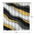 thumbnail image 5 of Black White Gold Wave Marble Pattern Shower Curtain 72"x72" ,Bathroom Decorative Shower Curtains Set with 12 Hooks,Modern Waterproof Washable Shower Curtain, 5 of 6