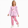 thumbnail image 3 of KPOPLK 2-11 Years Little's Girl Clothes Fall Winter Toddler Outfits for Girls Long Sleeve Ruffle Sweatshirt Pant Clothing Set,Size 7-8 Years, 3 of 8