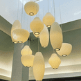 thumbnail image 2 of UEEYAC Nordic Simple White Chandelier Dining Room Fabric Pendant Lighting, 2 of 25