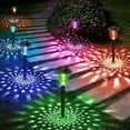thumbnail image 3 of Lámpara solar de 2 piezas para jardín al aire libre, luz solar para exteriores con LED colorido y luz blanca cálida, lámpara solar impermeable para césped, patio, regalos, decoración navideña de Halloween JM, 3 of 5
