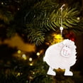 thumbnail image 4 of Adorno navideño de oveja de madera para árbol de Navidad: lindo colgante de cordero para decoración navideña, decoración colgante de lana hecha a mano para coronas, guirnaldas y regalos., 4 of 7