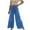 Blue A, variant on UHUYA Womens Wide Leg Pants Fashion Casual High Waist Elastic Waist Drawstring Straps Solid Color Ruffle Long Pants Blue A XL US:10