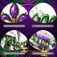 thumbnail image 4 of Purple Fleur-de-lis Mardi Gras Banner Colorful Beads Carnival Display Gold Stars Ornate Design Fleur-de-lis Backdrop for Carnival Parties Festive Celebrations Parade Decorations, 4 of 4