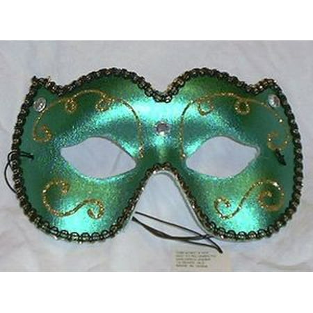 Green Gold Jewel Masquerade Costume Party Mask Classic