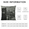 thumbnail image 5 of Heduofu Brooklyn Bridge New York Cityscape Manhattan Skyline Night Cotton Linen Square Throw Waist Pillow Case Decorative Cushion Cover Pillowcase Sofa  White, 5 of 5