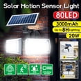 thumbnail image 1 of Lampe à Induction Solaire à Double Tête 80/42 LEDS Étanche Extérieur, 1 of 12