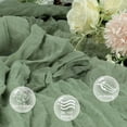 thumbnail image 4 of 6 Pack Sage Green Boho Table Runner, 10ft Long Gauze Fabric Rustic Decor for Wedding, Spring Party, Baby Shower, and Easter Table Decorations, 4 of 7