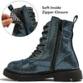 thumbnail image 5 of Boy Girls Ankle Boots Lace up Combat Boots Blue Size 11 Little Kid, 5 of 6