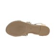 thumbnail image 4 of Dream Pairs Women Elastic Ankle Strap Flats Sandals Summer Casual Street Flats Sandals Elatica-6 Nude/Strips Size 9, 4 of 5