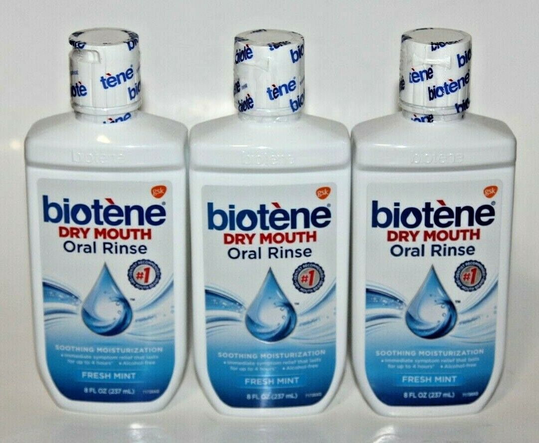 Biotene Dry Mouth Oral Rinse, Fresh Mint 8 oz (Pack of 3)