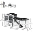 thumbnail image 3 of 69"L Wooden Rabbit Hutch Pet Playpen Bunny House Enclosure with Run Box, 3 of 10