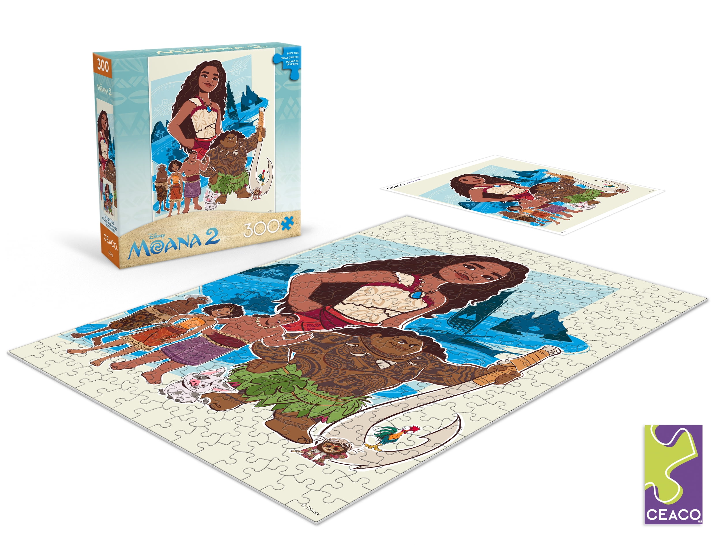 Ceaco Disney Moana 2 Ocean Illustration 300-Piece Interlocking Jigsaw Puzzle for Children Ages 14+