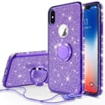 thumbnail image 1 of Compatible for Apple iPhone Xs Case, iPhone X Case, SOGA Diamond Bling Glitter Cute Rhinestone Bumper Slim with Ring Stand Girls Women Cover [Purple], 1 of 5