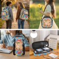 thumbnail image 3 of Aplkyhs Cute Capybara School Backpack Set of 4 with Lunch Bag Pen Bag Set Bottle Sleeve for Girls Boys Multifunctional Pencil Case Suitable for Elementary Middle School High, 3 of 7