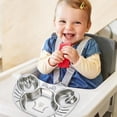 thumbnail image 3 of 304 Stainless Steel Divided Dinner Plate Separate Compartment Tray Anti Mix Food Portion Control Plate Reusable Serving Tray, 3 of 4
