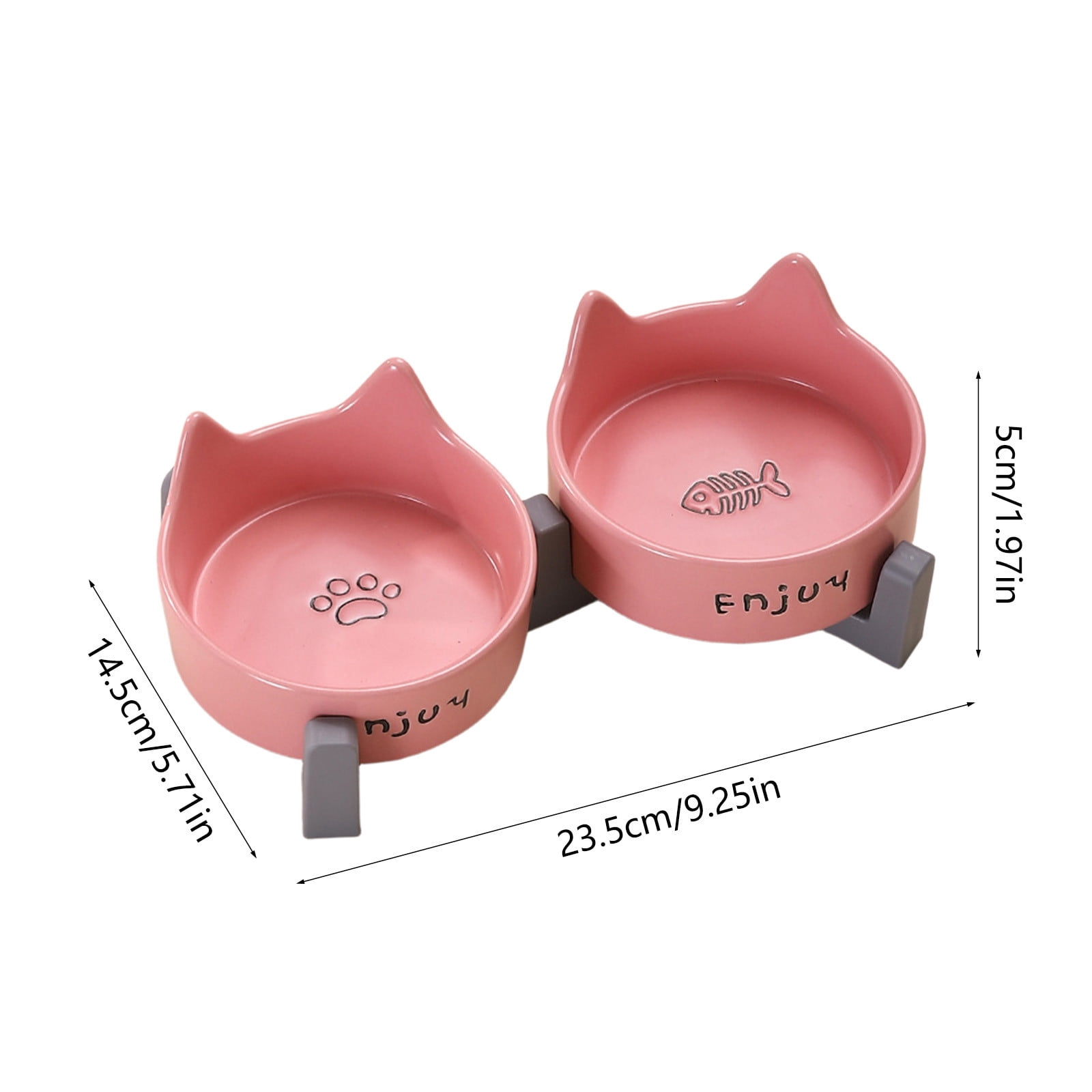 Viflosae Dog Bowl Dog Water Bowl Double Bowl Shaped Ceramic Cats Dog Bowl Cats Food Bowl Water Bowl Tall Bowl To Protects The Cervical Spine Pet Food Bowl Canned Food And Treat Dishs