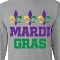 thumbnail image 4 of Inktastic Mardi Gras Fleur De Lis Trio Long Sleeve T-Shirt, 4 of 5
