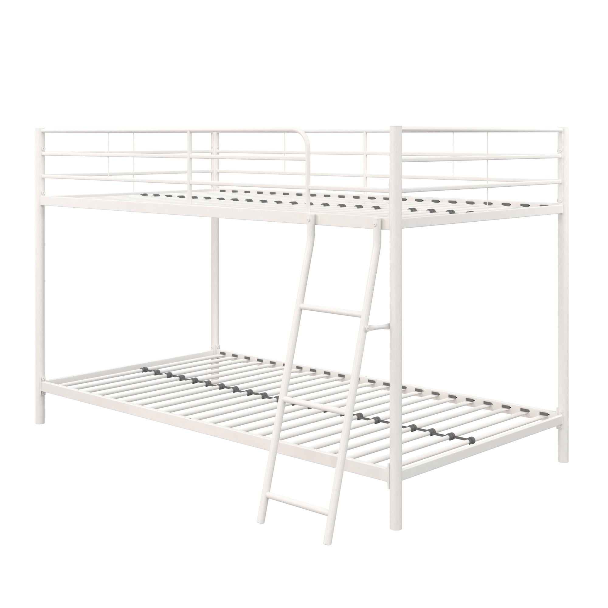 Mainstays Small Spaces Twin-over-Twin Low Profile Junior Bunk Bed, White