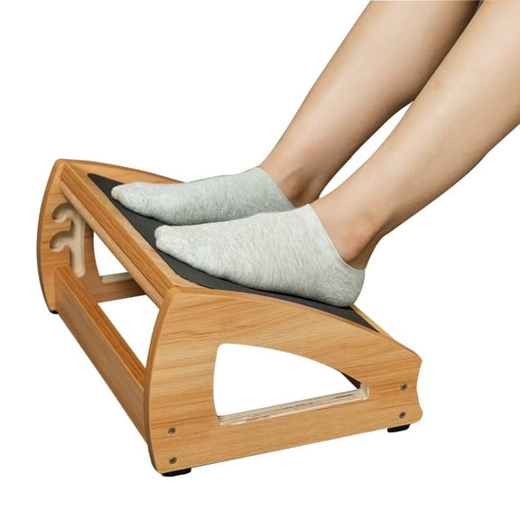 StrongTek Ergonomic Under Desk Footrests, Wooden with 3 Adjustable Heights