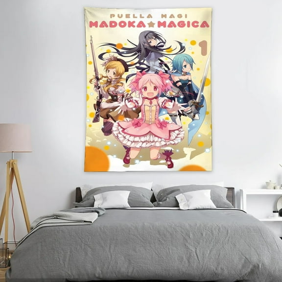 Tapestry for Puella Magi Madoka Magica wall hanging Bedroom Dorm Funny Poster Backgrounds Wall Art Decorations Kids Girls Teens Gifts 40×30 inch