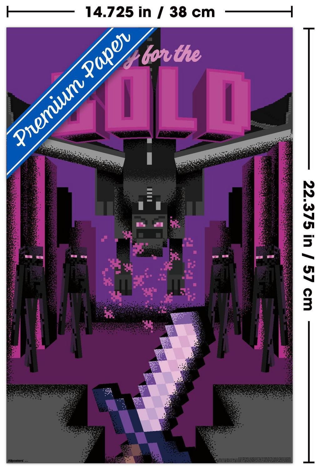 Minecraft: Discover - Only For The Bold Wall Poster, 14.725" x 22.375" Framed