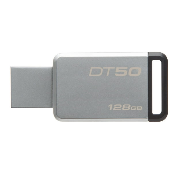 slank Stor mængde Fantasi Kingston DataTraveler DT50, 128GB, USB 3.0 Flash Drive, Metal/Black Casing  (DT50/128GB) - Walmart.com