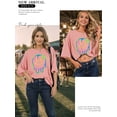 thumbnail image 2 of ZXSXSY Graphic Print Loose Tops for Women Short Sleeve Crew Neck Oversized Tee Shirts, 2 of 7