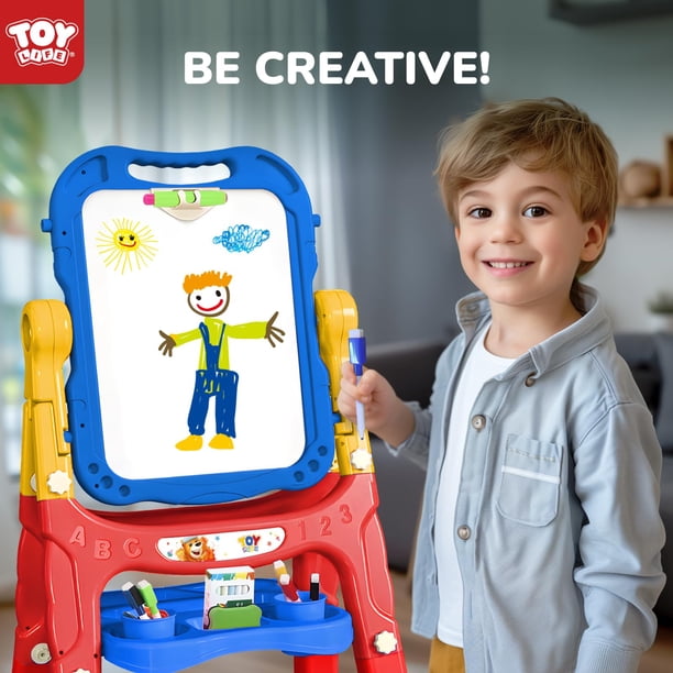 Chevalet d'art 3 en 1 pour enfants, avec rouleau de papier, tableau