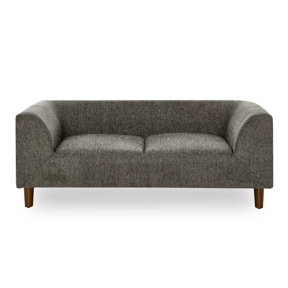Hassch Dog Bed for Medium and Large Dogs, 39.5"W Pet Couch Bed with Backrest and Armrest, Linen Fabric, Dark Gray