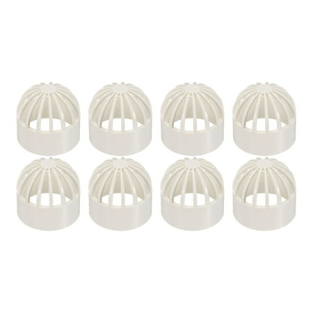 Uxcell 1.6 Inch (40mm) Fish Cover Permeable Cap 8Pcs Aquarium Guard White