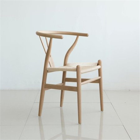 Pemberly Row Contemporary Set of 2 Mid-Century Dining Chairs in Solid Oak