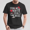 thumbnail image 2 of Stealing Hearts Like I Steal Bases T-Shirt – Baseball Valentine’s Day Graphic Tee, Cute Sports Love Shirt for Men and Women, Romantic Athletic Gift, 2 of 3