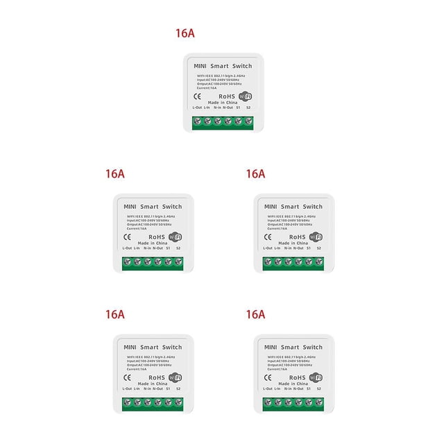 Inteprter Mini interruptor WiFi inteligente, Control remoto, asistente de voz, módulo de interruptor de automatización de cuenta regresiva, Type2 NO2