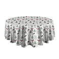 thumbnail image 5 of Christmas Forest Pattern Round Tablecloth 60"x60",Wrinkle Wipeable Table Cloth for Kitchen Dining Room Picnic Patio Party, 5 of 6