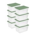thumbnail image 1 of Sterilite 56 Quart Stackable Storage Container Tote, Crisp Green, 8 Pack, 1 of 10