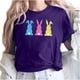 thumbnail image 1 of Blusa informal de manga corta con cuello redondo y estampado de Pascua para mujer Pompotops hfajkhk127903, 1 of 5