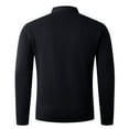thumbnail image 7 of BiZtdJrK Mens Long Sleeve Polos Shirts with Collar 2 in 1 Tops Solid Color Business Casual Tops, Black, M, 7 of 7