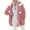 Pink, variant on Women Coats Winter Warm Fleece Jacket Women Color Blocked Long Sleeve Zipper Hooded Drawstring Ball Plush Outerwear with Pockets Loose Fit Winter Warm Comfortable,Brown