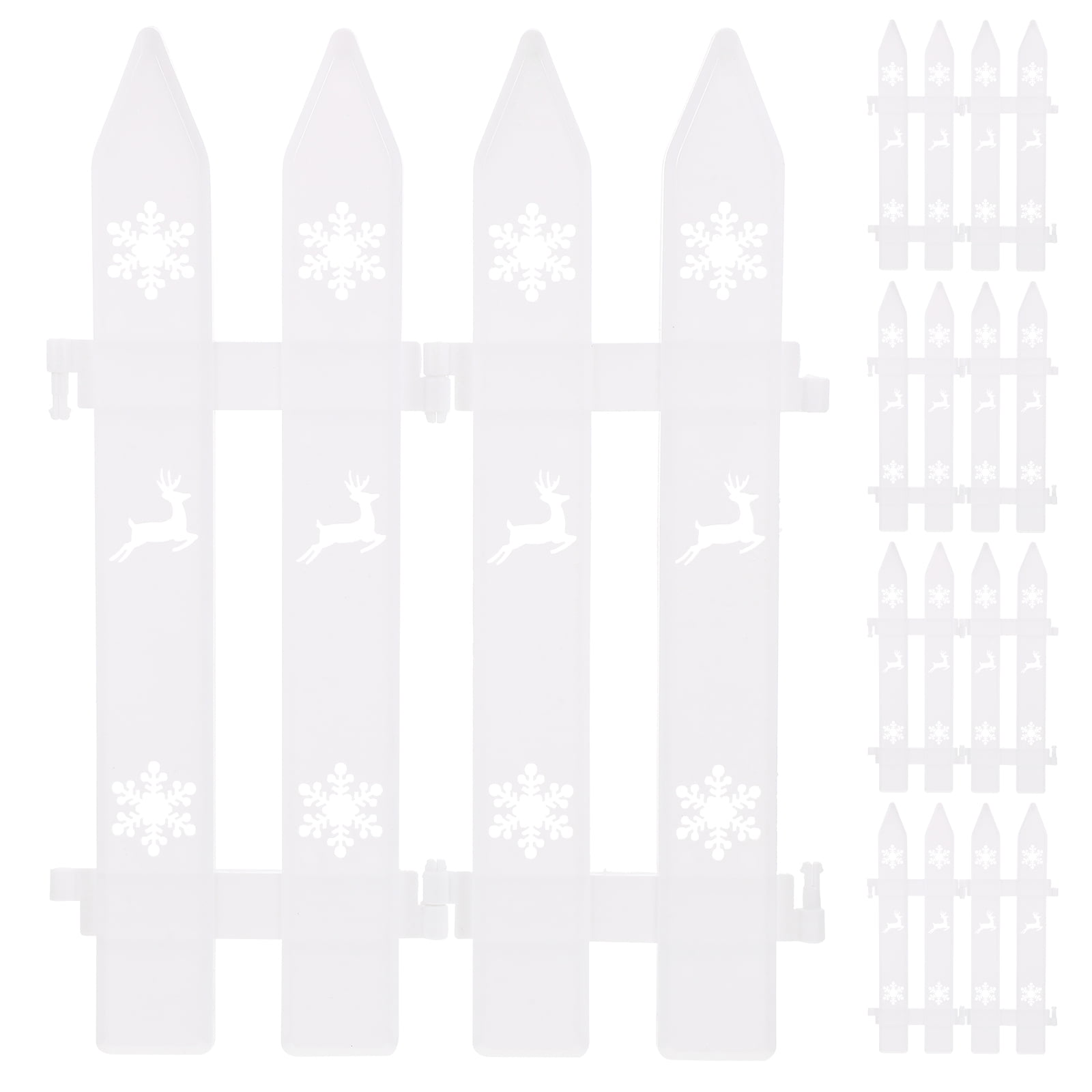 10pcs Christmas Tree Fences Plastic Fences Christmas Scene Layout Mini