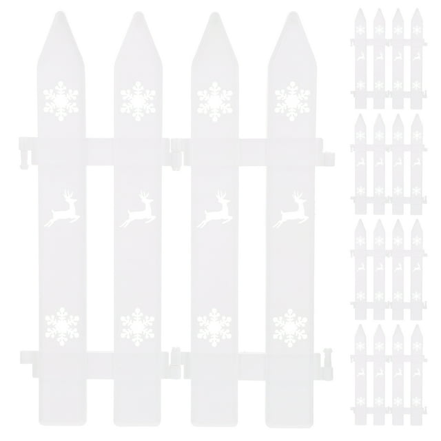 USHOBE 10pcs Plastic High Low Small Fence Flexible Shape Garden Decor